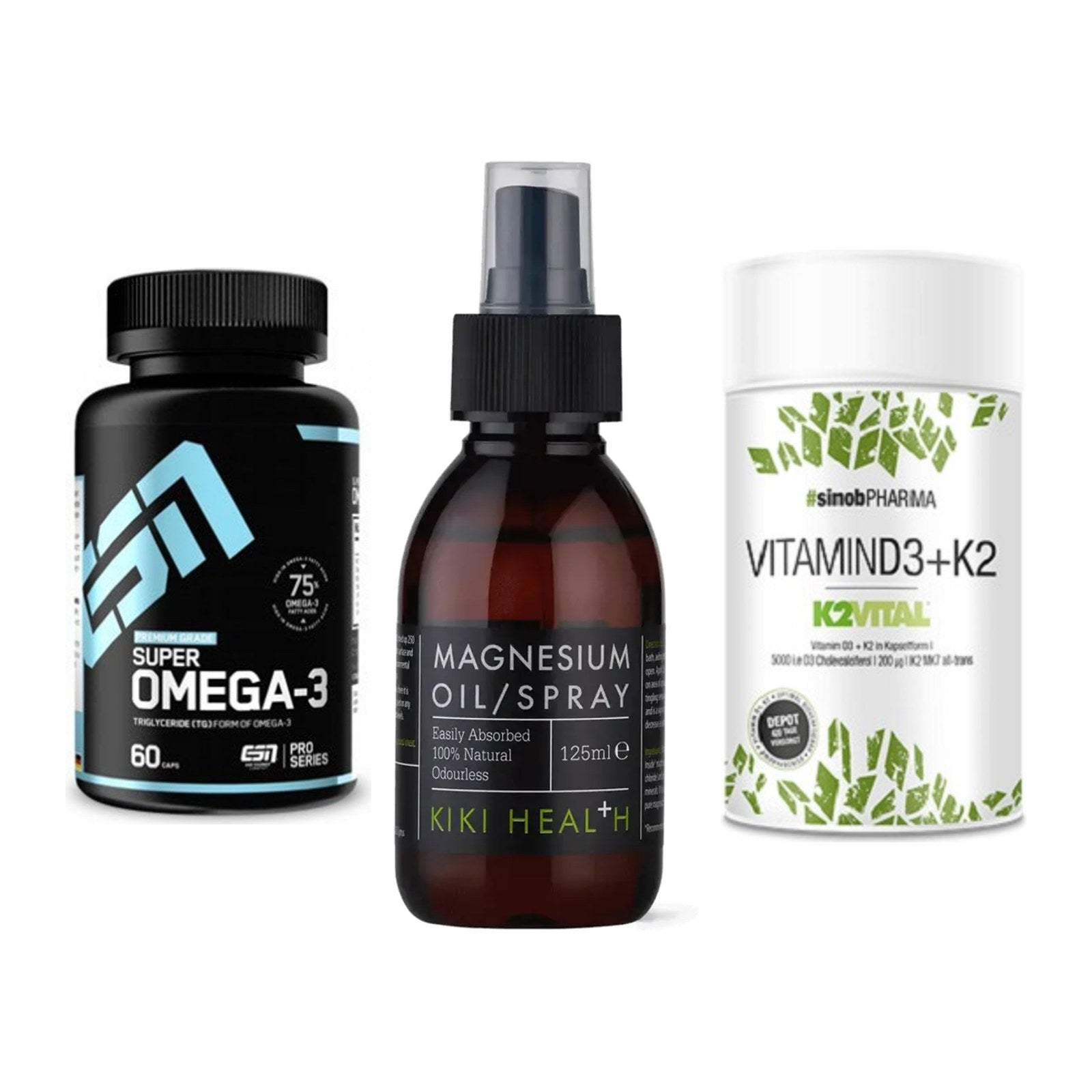 Herz & Gefäße: ESN Omega 3 + KIKI Health + Sinob Vitamin D3 – alle enthaltenen Artikel