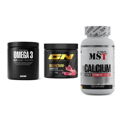 Herz & Gefäße: Big Zone Omega 3 + GN Magnesium + MST Calcium – alle enthaltenen Artikel