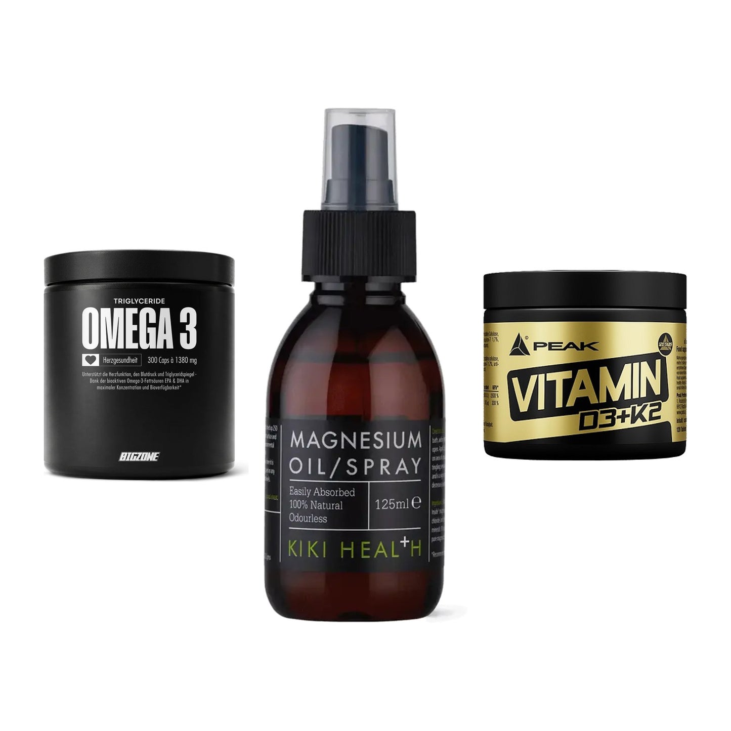 Herz & Gefäße: Big Zone Omega 3 + KIKI Health + Peak Vitamin – alle enthaltenen Artikel