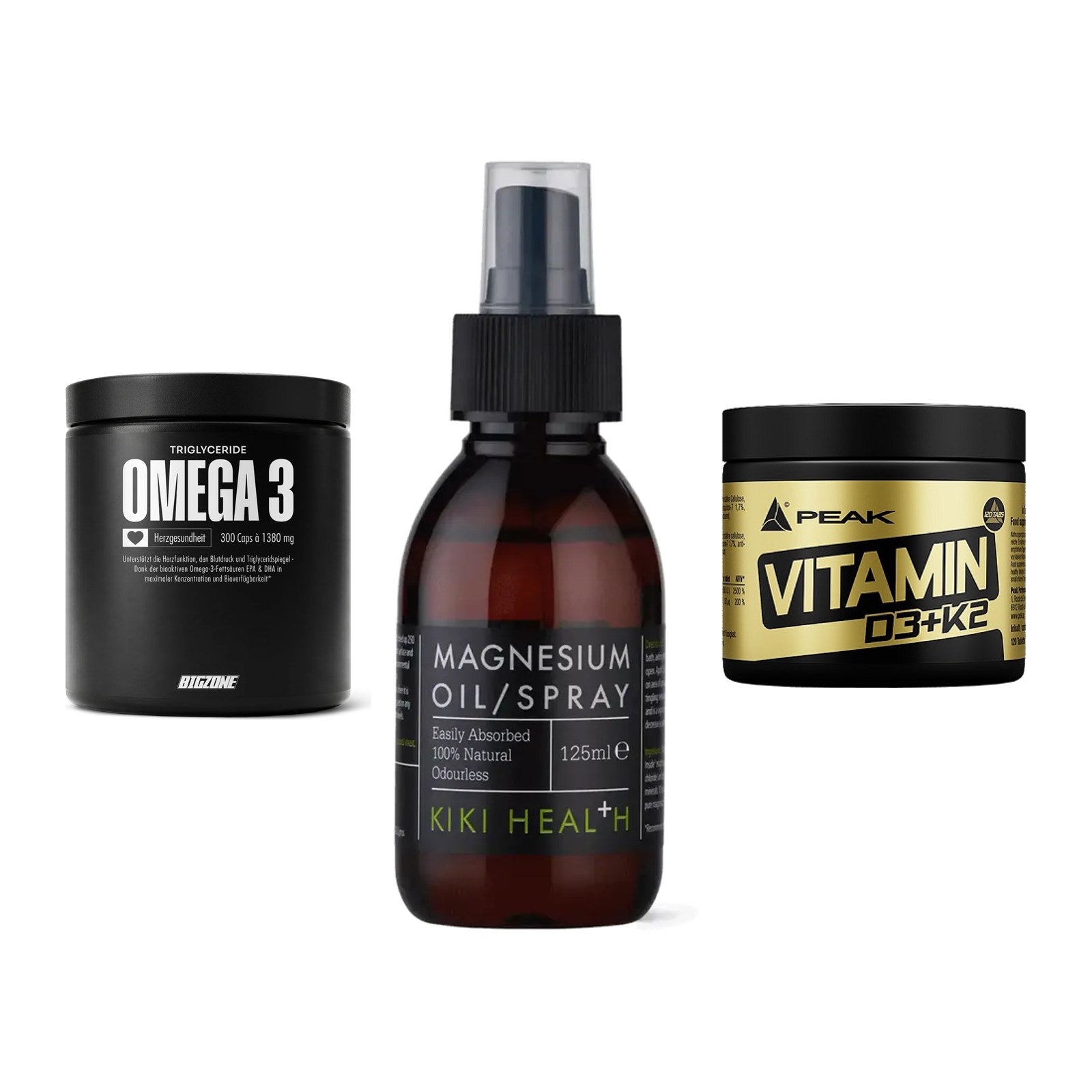 Herz & Gefäße: Big Zone Omega 3 + KIKI Health + Peak Vitamin – alle enthaltenen Artikel