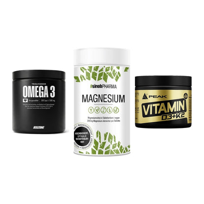 Herz & Gefäße: Big Zone Omega 3 + Sinob Magnesium + Peak Vitamin – alle enthaltenen Artikel
