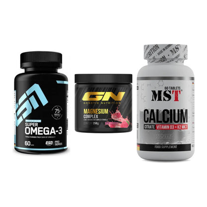 Herz & Gefäße: ESN Omega 3 + GN Magnesium + MST Calcium – alle enthaltenen Artikel