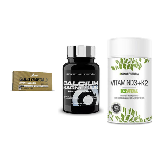 Herz & Gefäße: Olimp Omega 3 + Scitec Calcium + Sinob Vitamin D3 – alle enthaltenen Artikel