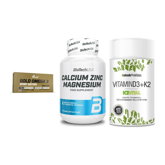 Herz & Gefäße: Olimp Omega 3 + BioTech Calcium + Sinob Vitamin D3 – alle enthaltenen Artikel