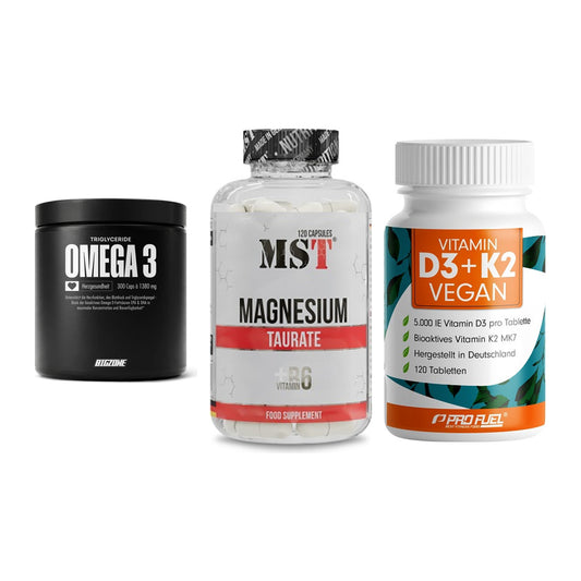 Herz & Gefäße: Big Zone Omega 3 + MST Magnesium + ProFuel Vitamin – alle enthaltenen Artikel