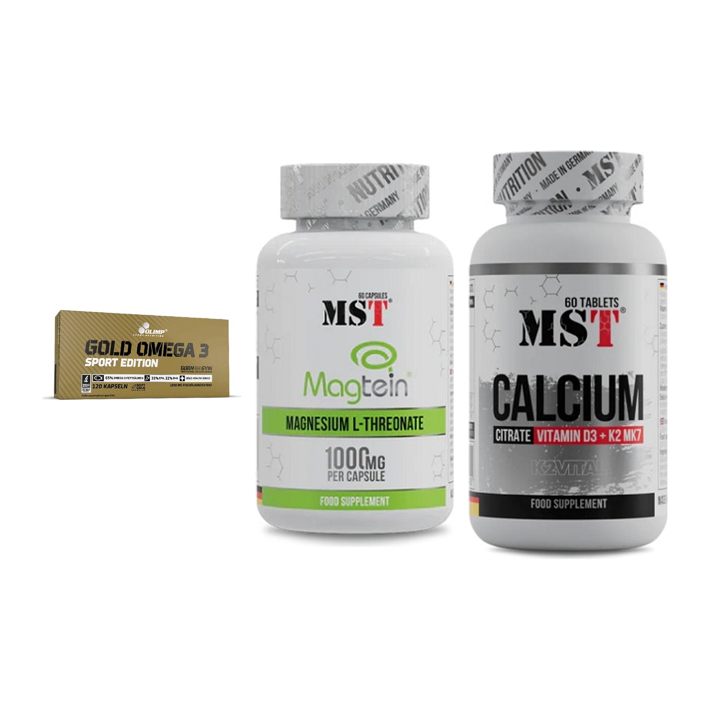 Herz & Gefäße: Olimp Omega 3 + MST Magnesium + MST Calcium – alle enthaltenen Artikel