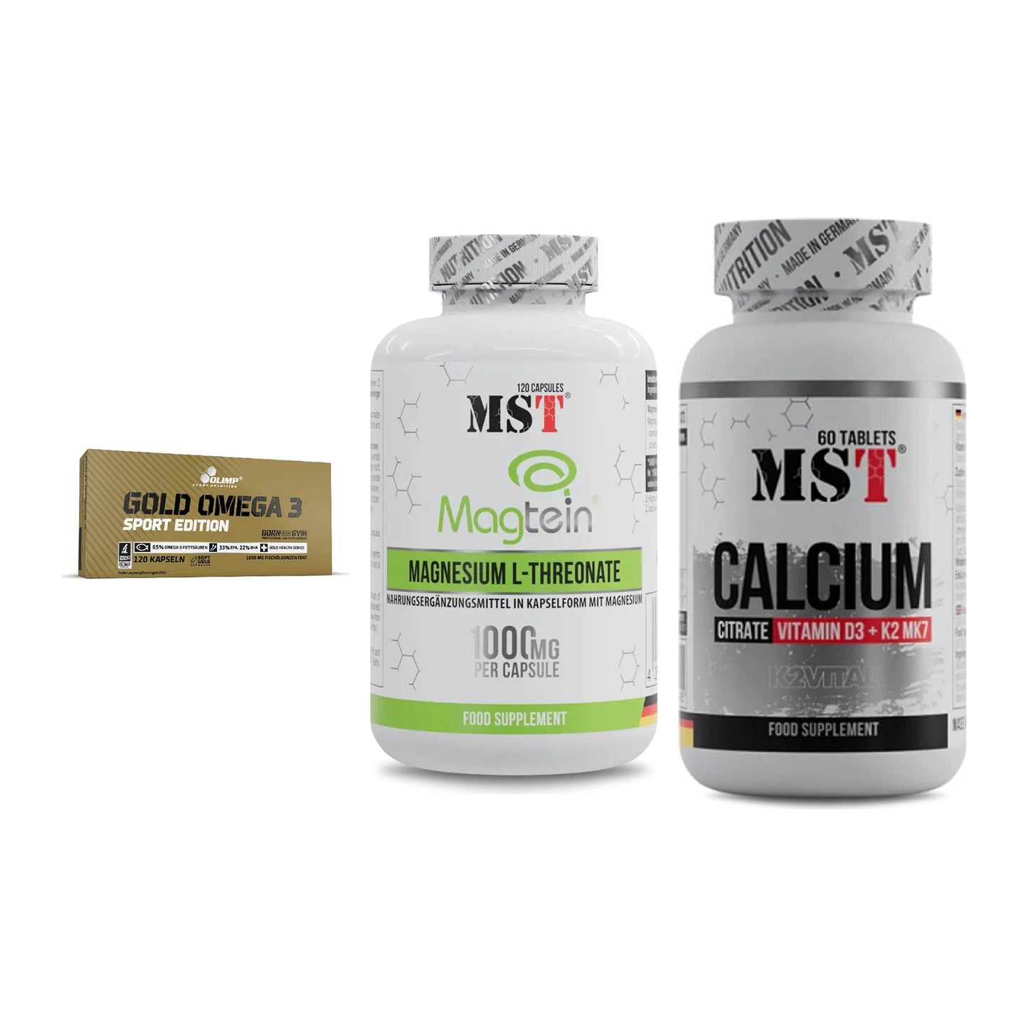 Herz & Gefäße: Olimp Omega 3 + MST Magnesium + MST Calcium – alle enthaltenen Artikel