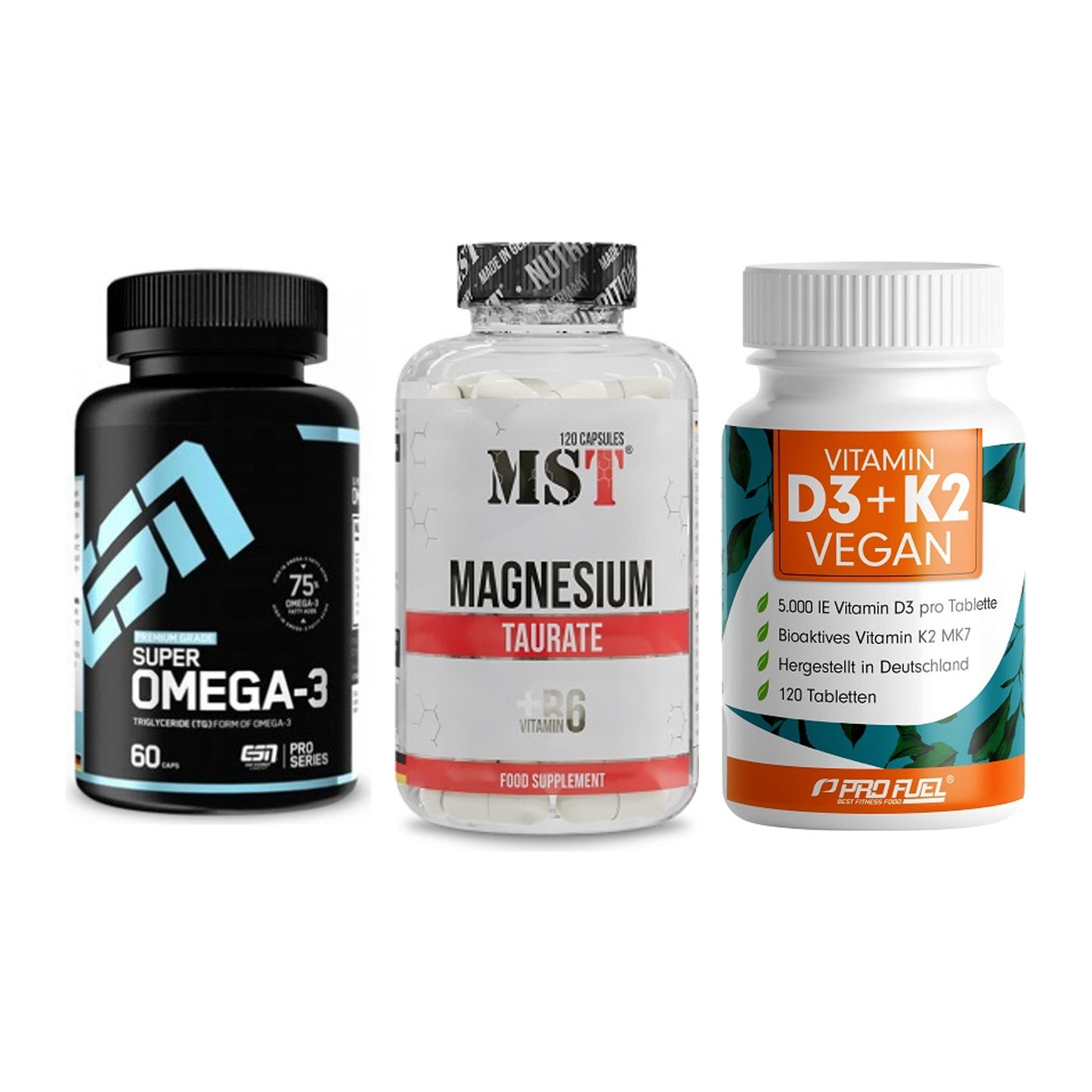 Herz & Gefäße: ESN Omega 3 + MST Magnesium + ProFuel Vitamin – alle enthaltenen Artikel