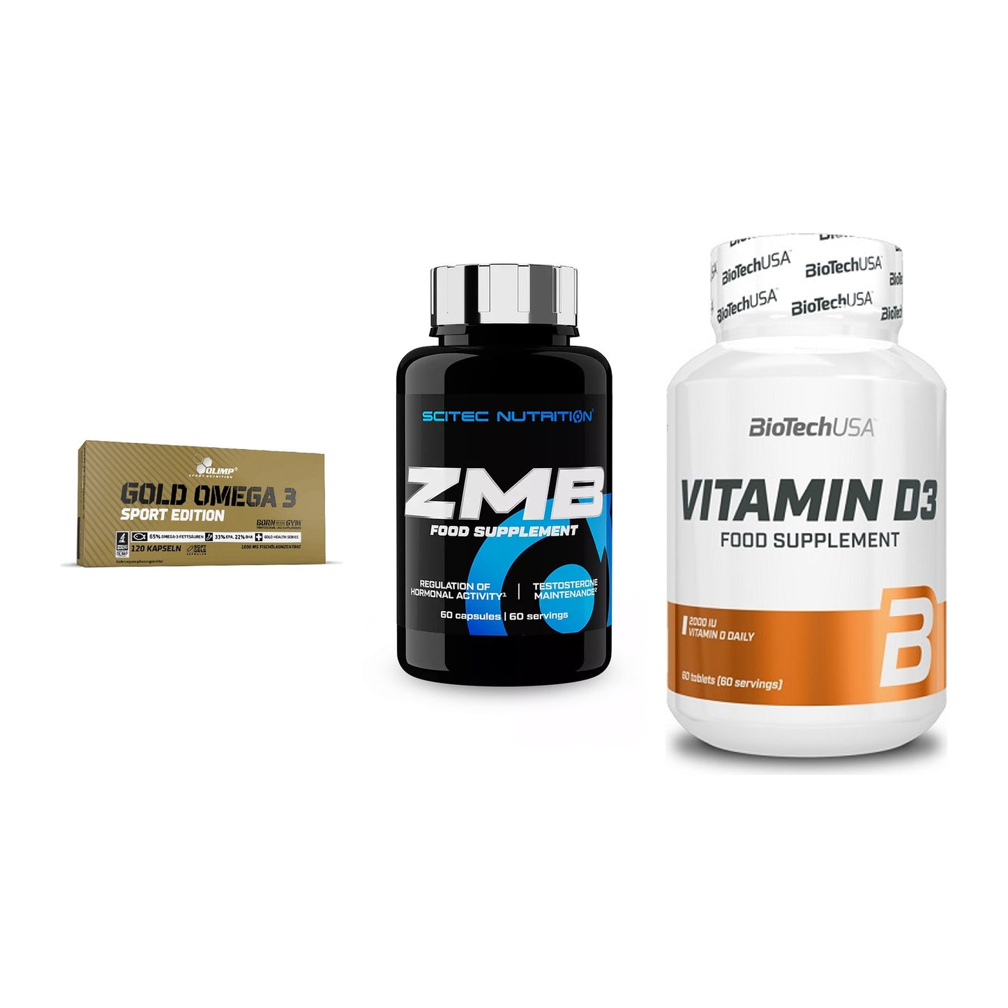 Herz & Gefäße: Olimp Omega 3 + Scitec ZMB + BioTech Vitamin – alle enthaltenen Artikel