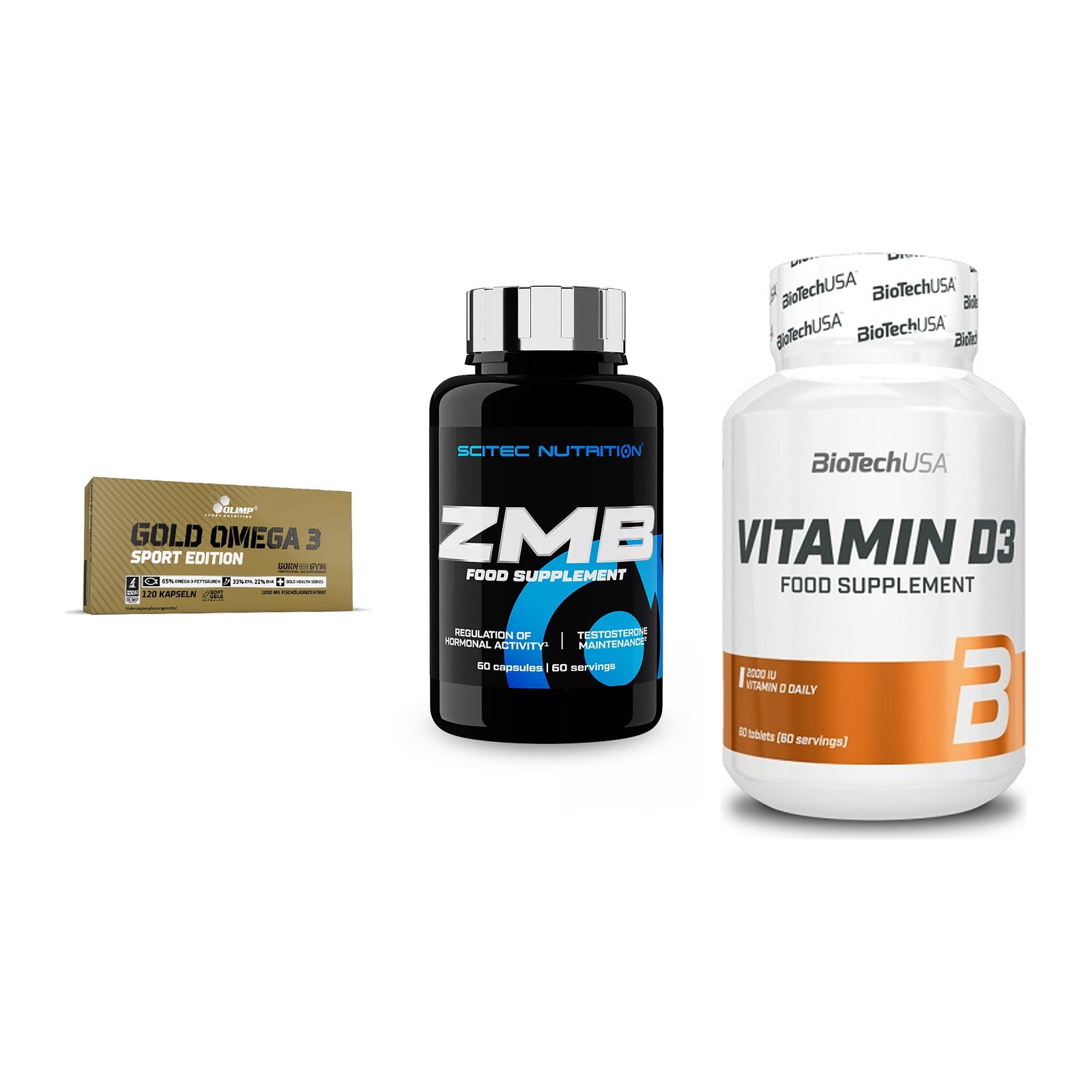 Herz & Gefäße: Olimp Omega 3 + Scitec ZMB + BioTech Vitamin – alle enthaltenen Artikel