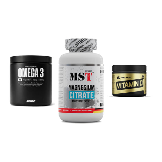 Herz & Gefäße: Big Zone Omega 3 + MST Magnesium + Peak Vitamin D – alle enthaltenen Artikel