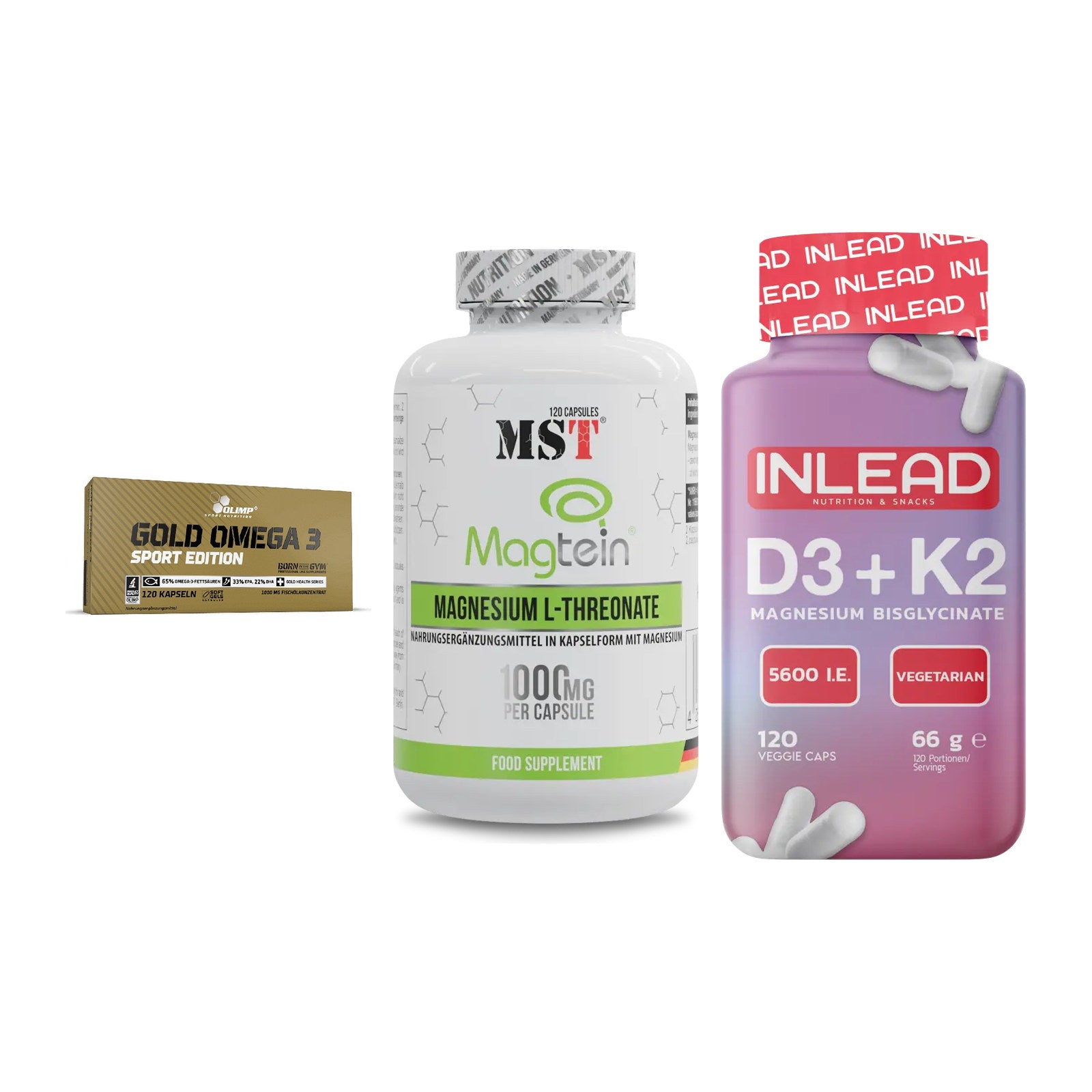 Herz & Gefäße: Olimp Omega 3 + MST Magnesium + INLEAD Vitamin – alle enthaltenen Artikel