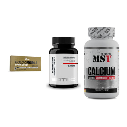 Herz & Gefäße: Olimp Omega 3 + Scitec Magnesium + MST Calcium – alle enthaltenen Artikel