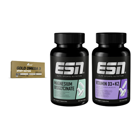 Herz & Gefäße: Olimp Omega 3 + ESN Magnesium + ESN Vitamin D3 – alle enthaltenen Artikel