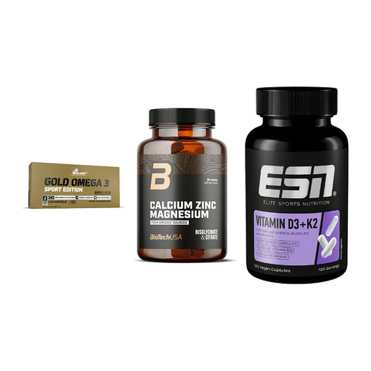 Herz & Gefäße: Olimp Omega 3 + BioTech Calcium + ESN Vitamin D3 – alle enthaltenen Artikel