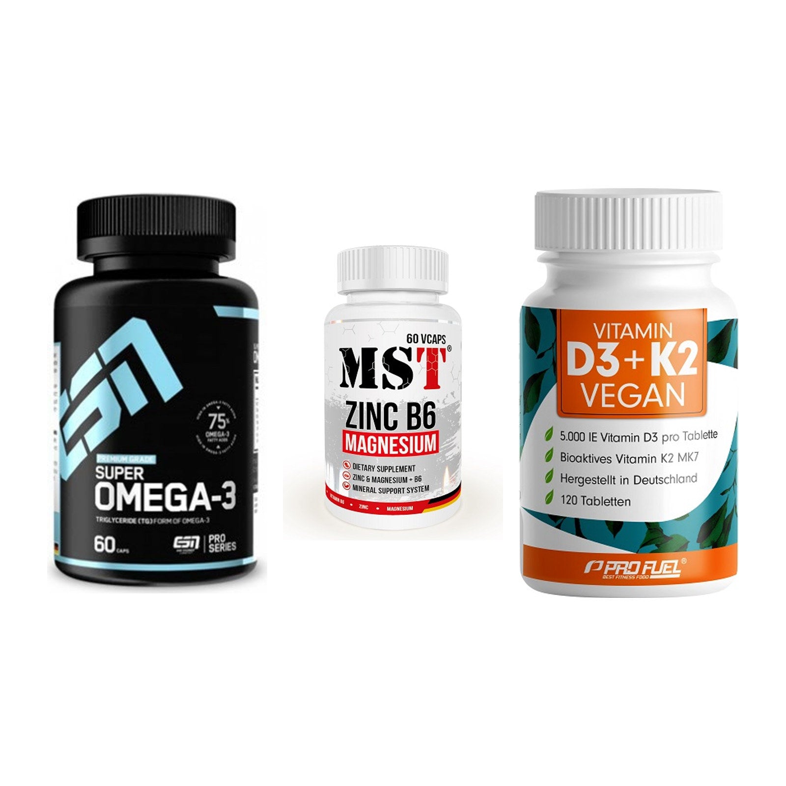 Herz & Gefäße: ESN Omega 3 + MST Zinc + ProFuel Vitamin – alle enthaltenen Artikel