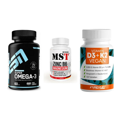 Herz & Gefäße: ESN Omega 3 + MST Zinc + ProFuel Vitamin – alle enthaltenen Artikel