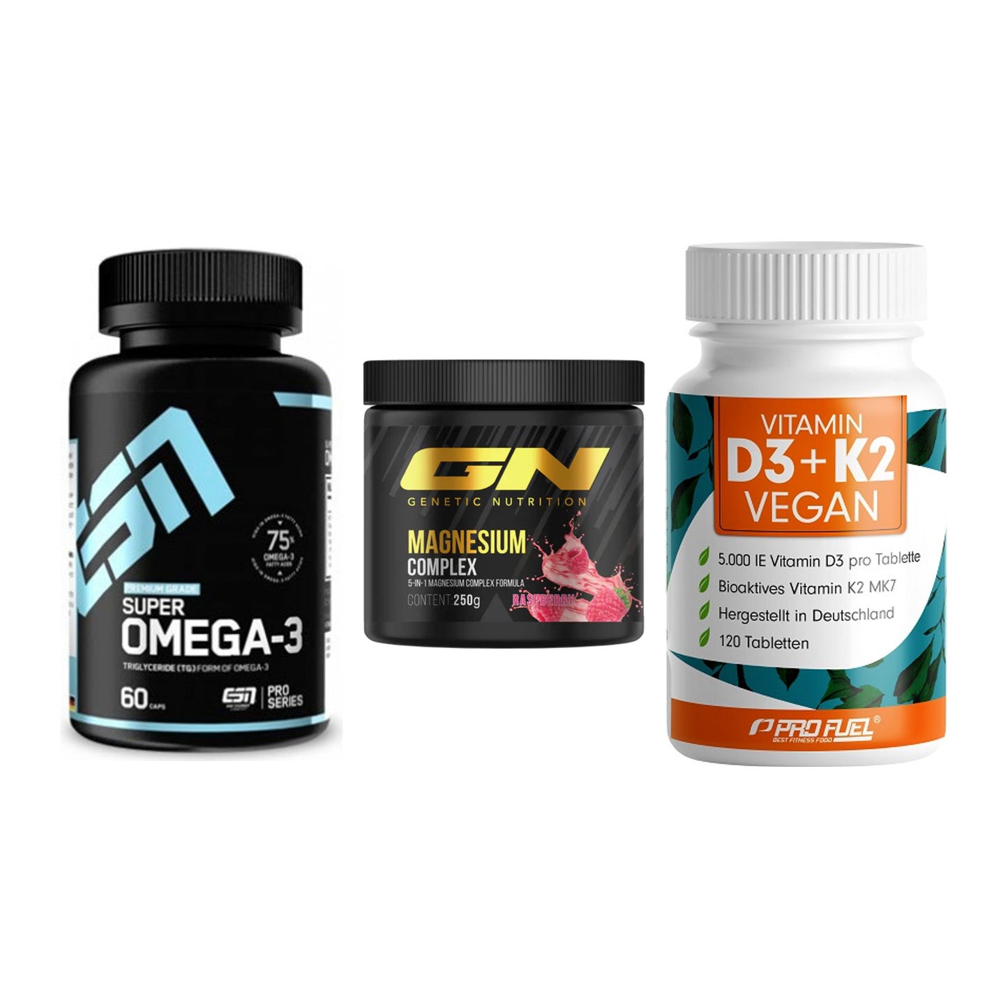 Herz & Gefäße: ESN Omega 3 + GN Magnesium + ProFuel Vitamin – alle enthaltenen Artikel
