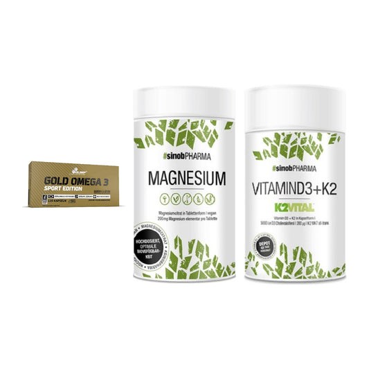 Herz & Gefäße: Olimp Omega 3 + Sinob Magnesium + Sinob Vitamin D3 – alle enthaltenen Artikel