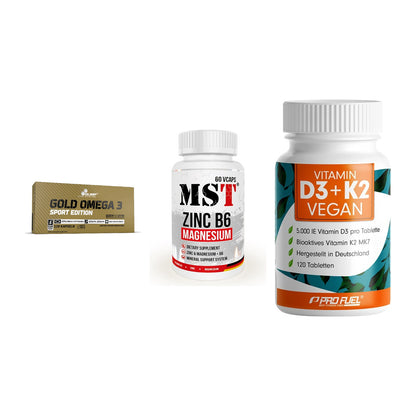 Herz & Gefäße: Olimp Omega 3 + MST Zinc + ProFuel Vitamin – alle enthaltenen Artikel