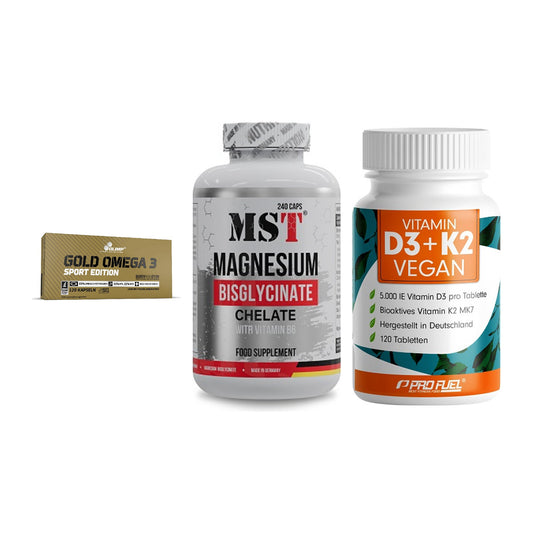 Herz & Gefäße: Olimp Omega 3 + MST Magnesium + ProFuel Vitamin – alle enthaltenen Artikel