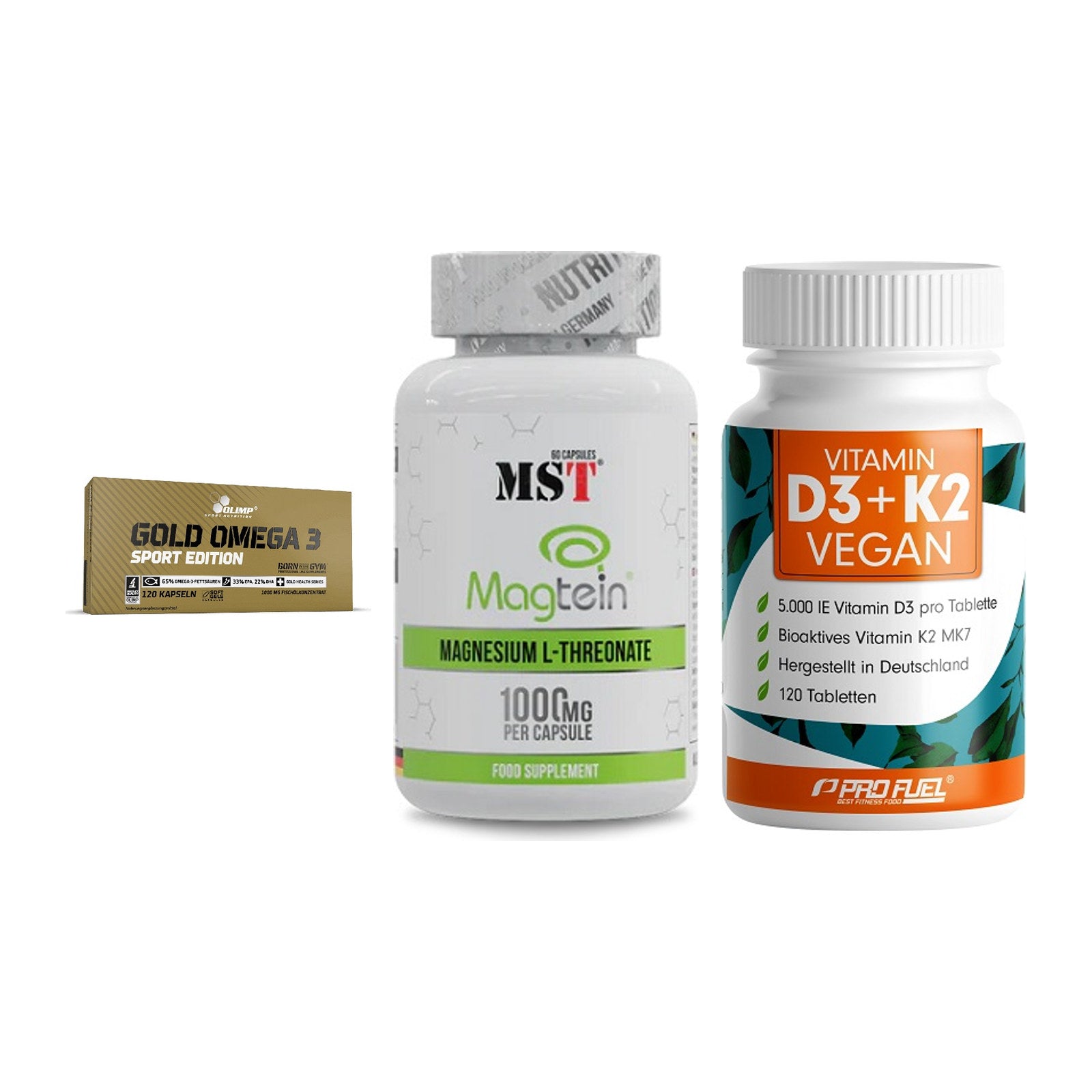Herz & Gefäße: Olimp Omega 3 + MST Magnesium + ProFuel Vitamin – alle enthaltenen Artikel