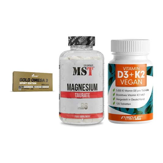 Herz & Gefäße: Olimp Omega 3 + MST Magnesium + ProFuel Vitamin – alle enthaltenen Artikel