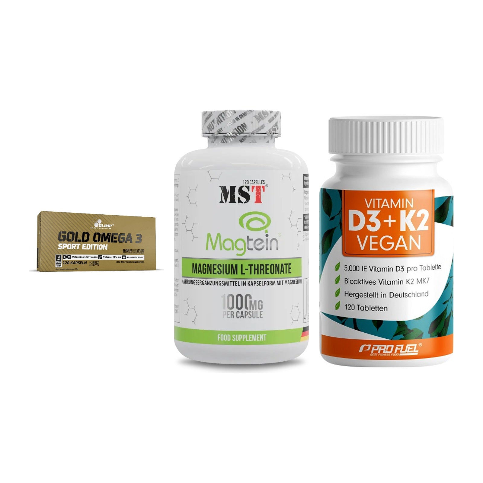Herz & Gefäße: Olimp Omega 3 + MST Magnesium + ProFuel Vitamin – alle enthaltenen Artikel