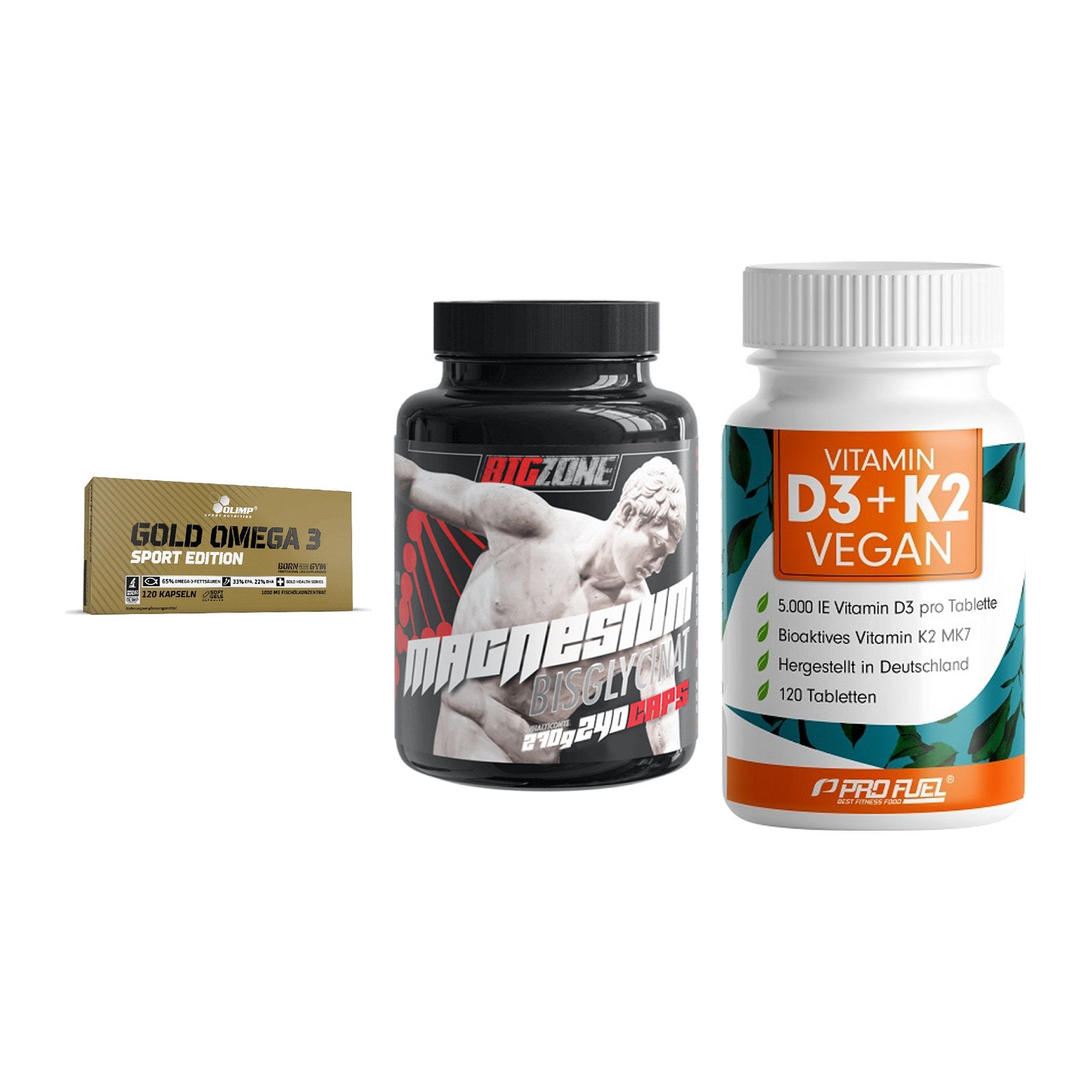 Herz & Gefäße: Olimp Omega 3 + Big Zone Magnesi + ProFuel Vitamin – alle enthaltenen Artikel