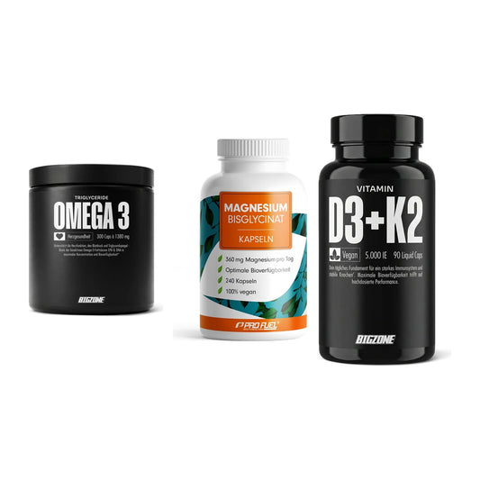 Herz & Gefäße: Big Zone Omega 3 + ProFuel Magnesiu + Big Zone Vitamin – alle enthaltenen Artikel