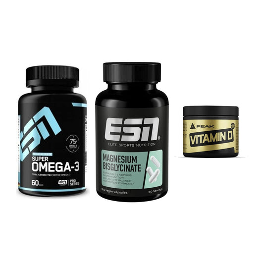 Herz & Gefäße: ESN Omega 3 + ESN Magnesium + Peak Vitamin D – alle enthaltenen Artikel