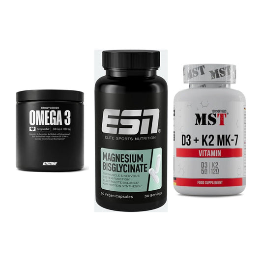 Herz & Gefäße: Big Zone Omega 3 + ESN Magnesium + MST Vitamin D3 – alle enthaltenen Artikel