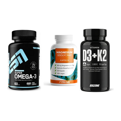 Herz & Gefäße: ESN Omega 3 + ProFuel Magnesiu + Big Zone Vitamin – alle enthaltenen Artikel