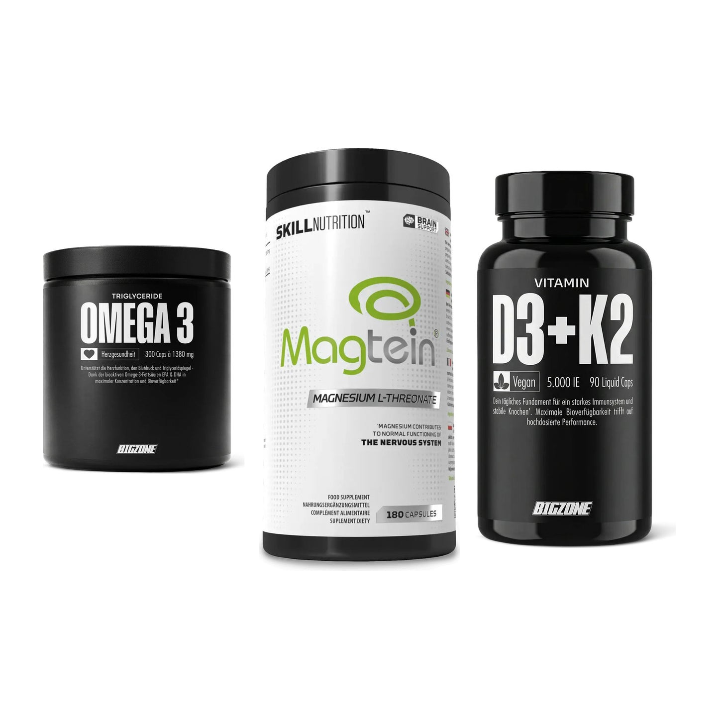 Herz & Gefäße: Big Zone Omega 3 + Skill Nutrition + Big Zone Vitamin – alle enthaltenen Artikel