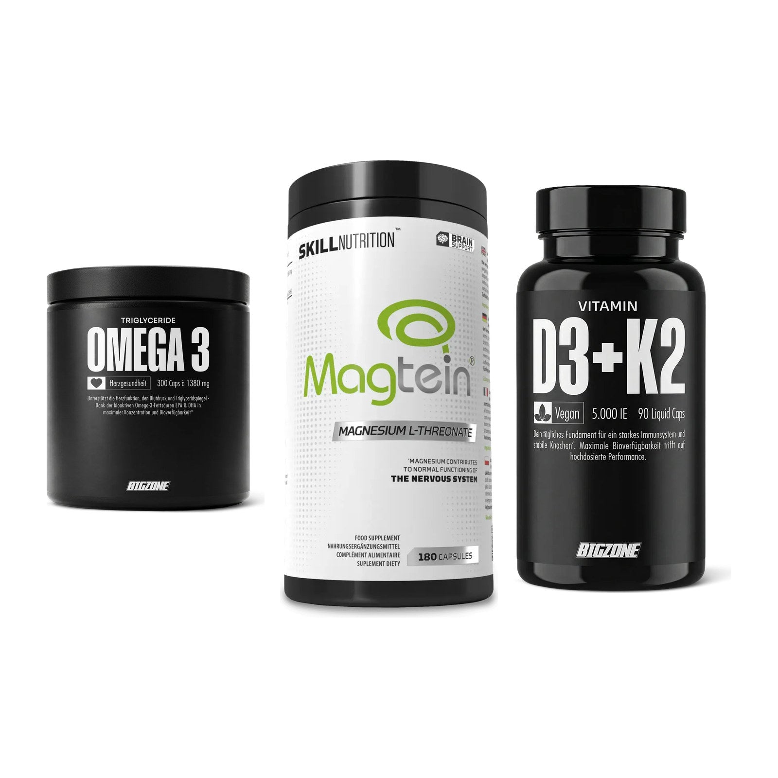 Herz & Gefäße: Big Zone Omega 3 + Skill Nutrition + Big Zone Vitamin – alle enthaltenen Artikel
