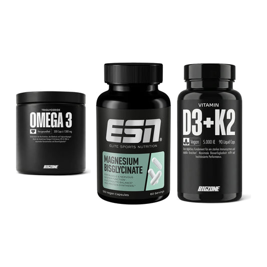 Herz & Gefäße: Big Zone Omega 3 + ESN Magnesium + Big Zone Vitamin – alle enthaltenen Artikel