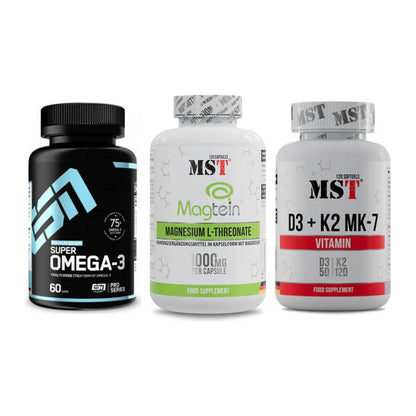 Herz & Gefäße: ESN Omega 3 + MST Magnesium + MST Vitamin D3 – alle enthaltenen Artikel