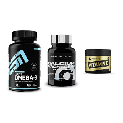 Herz & Gefäße: ESN Omega 3 + Scitec Calcium + Peak Vitamin D – alle enthaltenen Artikel
