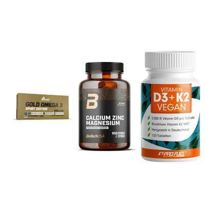 Herz & Gefäße: Olimp Omega 3 + BioTech Calcium + ProFuel Vitamin – alle enthaltenen Artikel