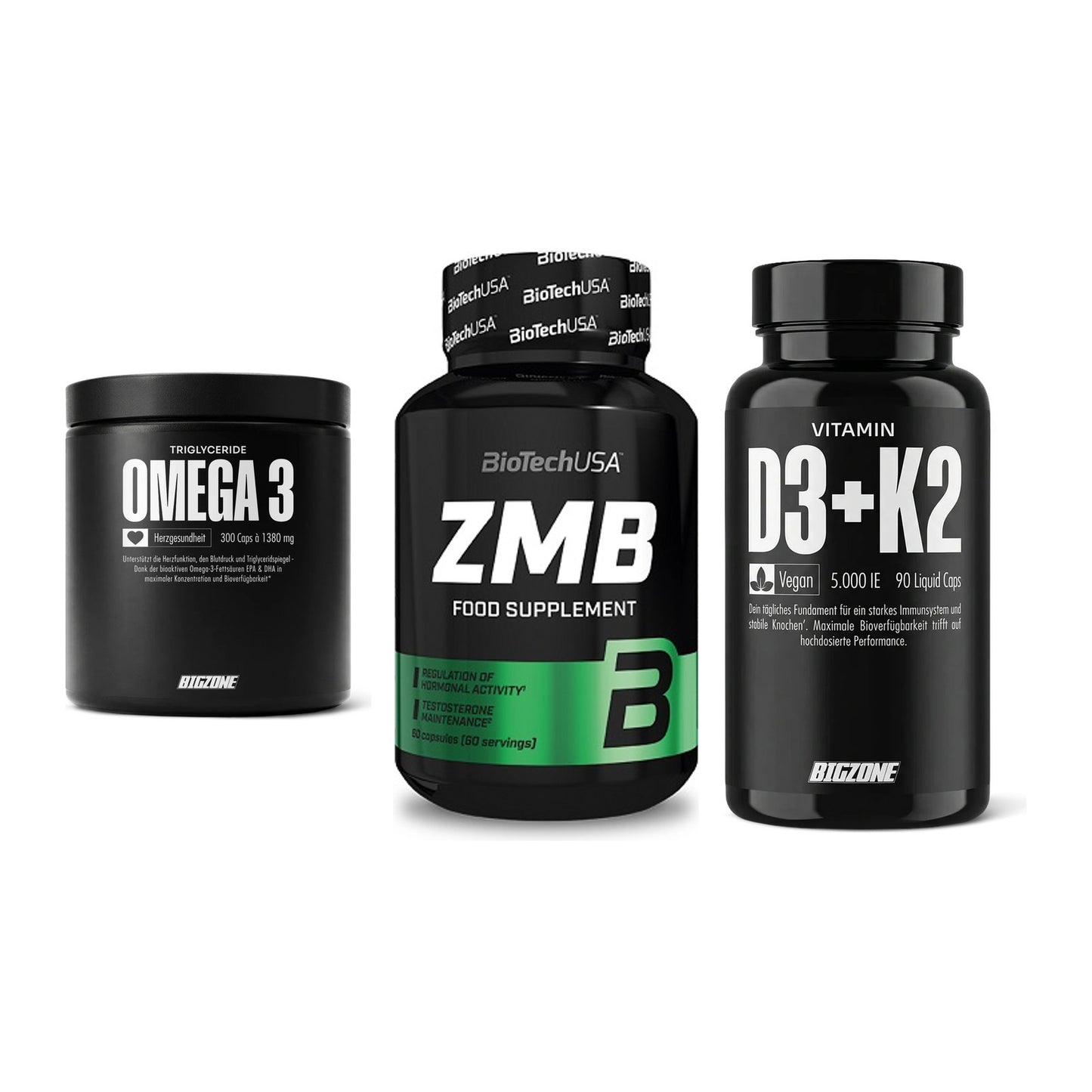 Herz & Gefäße: Big Zone Omega 3 + BioTech ZMB + Big Zone Vitamin – alle enthaltenen Artikel
