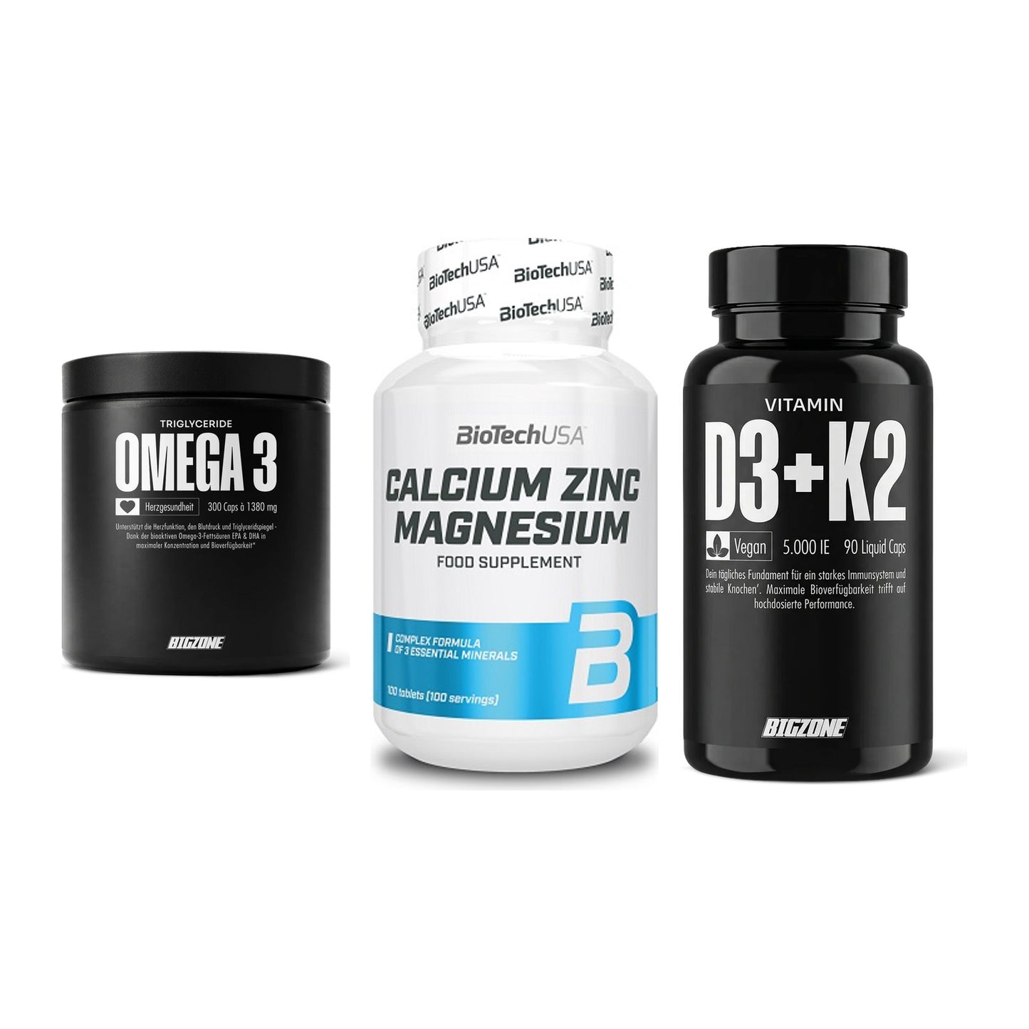 Herz & Gefäße: Big Zone Omega 3 + BioTech Calcium + Big Zone Vitamin – alle enthaltenen Artikel