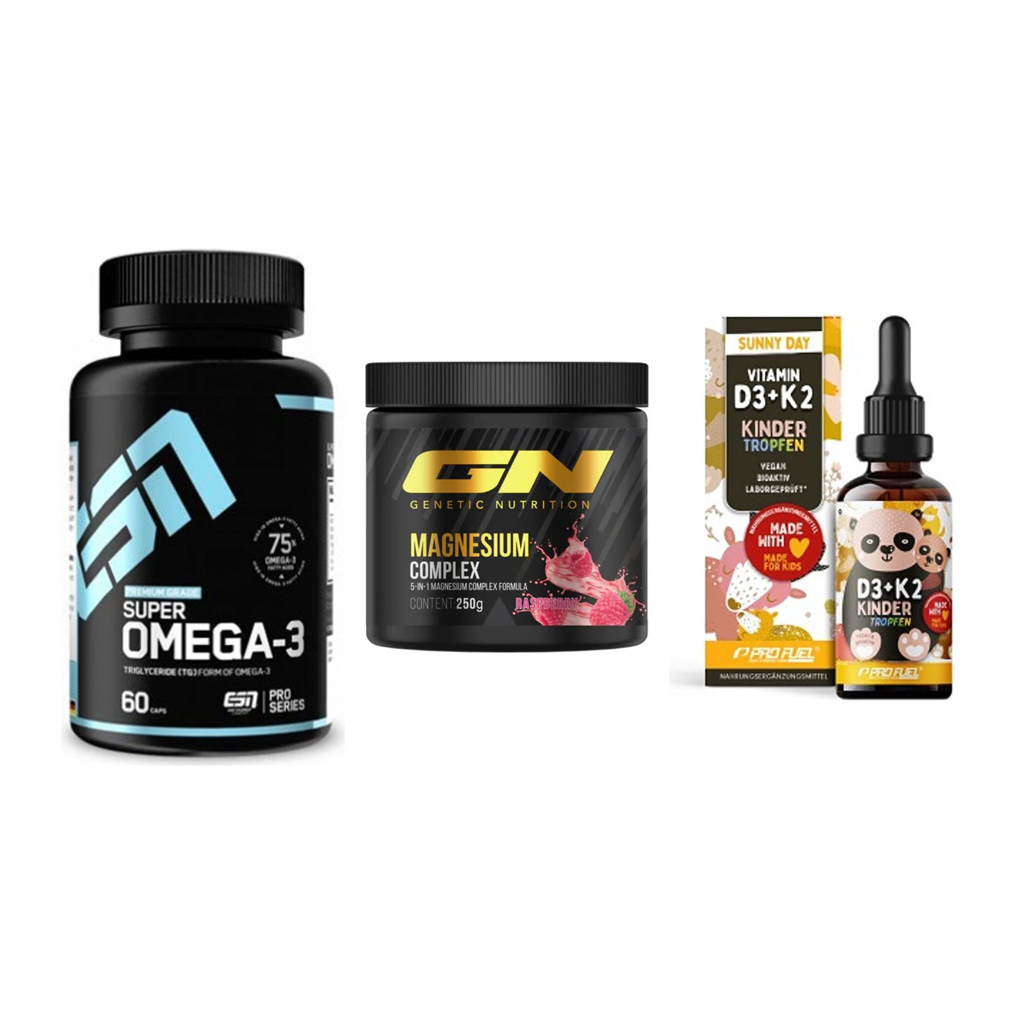 Herz & Gefäße: ESN Omega 3 + GN Magnesium + ProFuel VITAMIN – alle enthaltenen Artikel