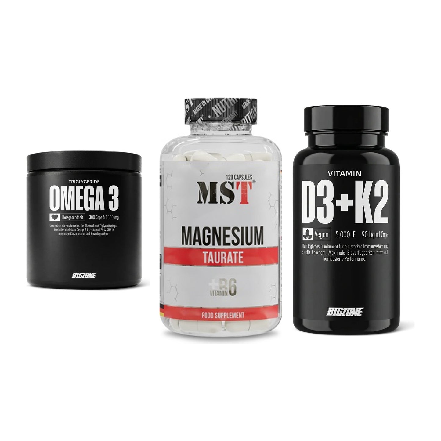 Herz & Gefäße: Big Zone Omega 3 + MST Magnesium + Big Zone Vitamin – alle enthaltenen Artikel