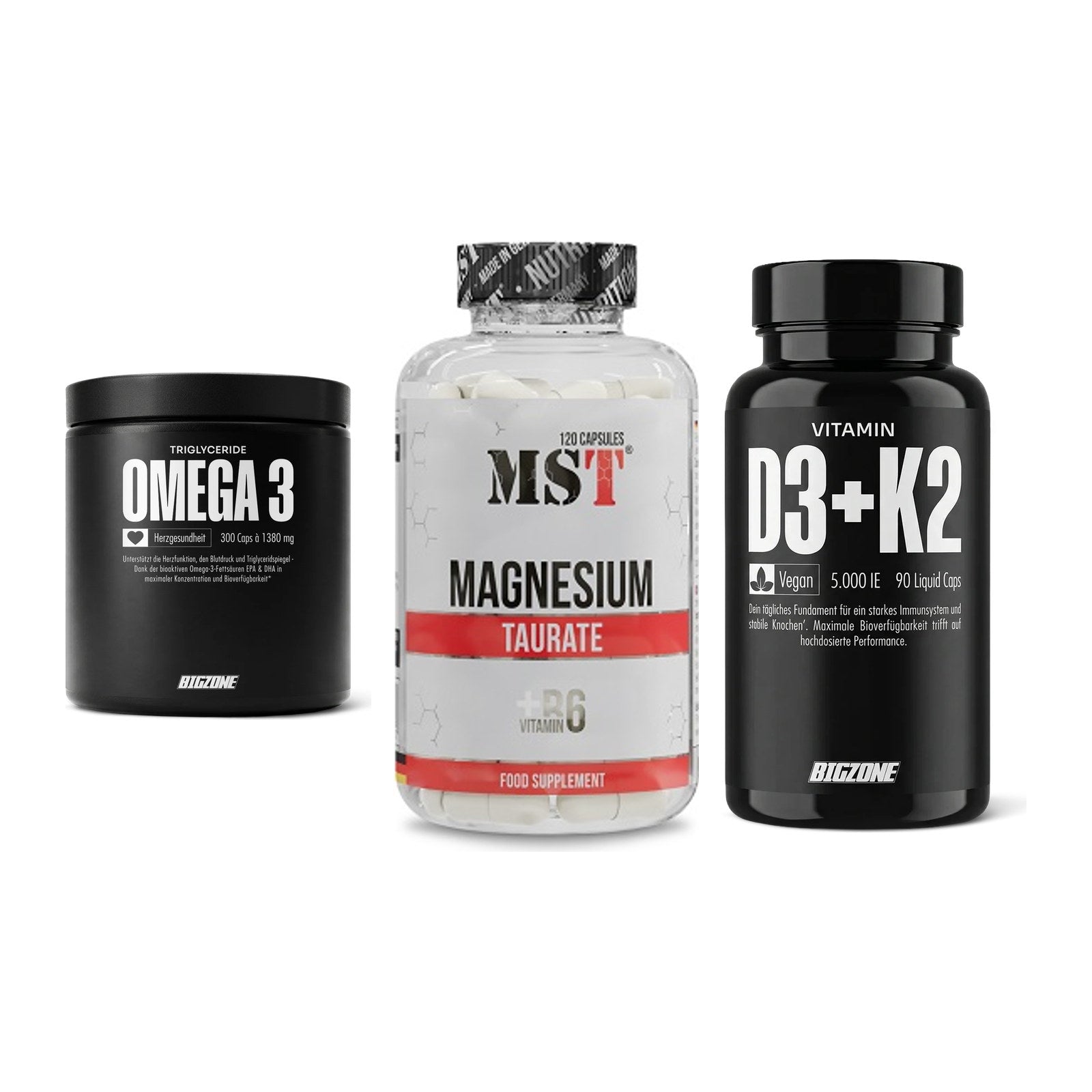 Herz & Gefäße: Big Zone Omega 3 + MST Magnesium + Big Zone Vitamin – alle enthaltenen Artikel