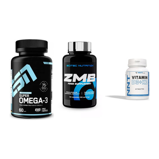 Herz & Gefäße: ESN Omega 3 + Scitec ZMB + NNT Vitamin D3+K2 5600 IU – alle enthaltenen Artikel