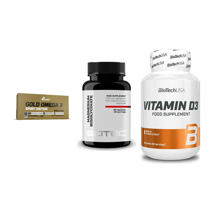 Herz & Gefäße: Olimp Omega 3 + Scitec Magnesium + BioTech Vitamin – alle enthaltenen Artikel