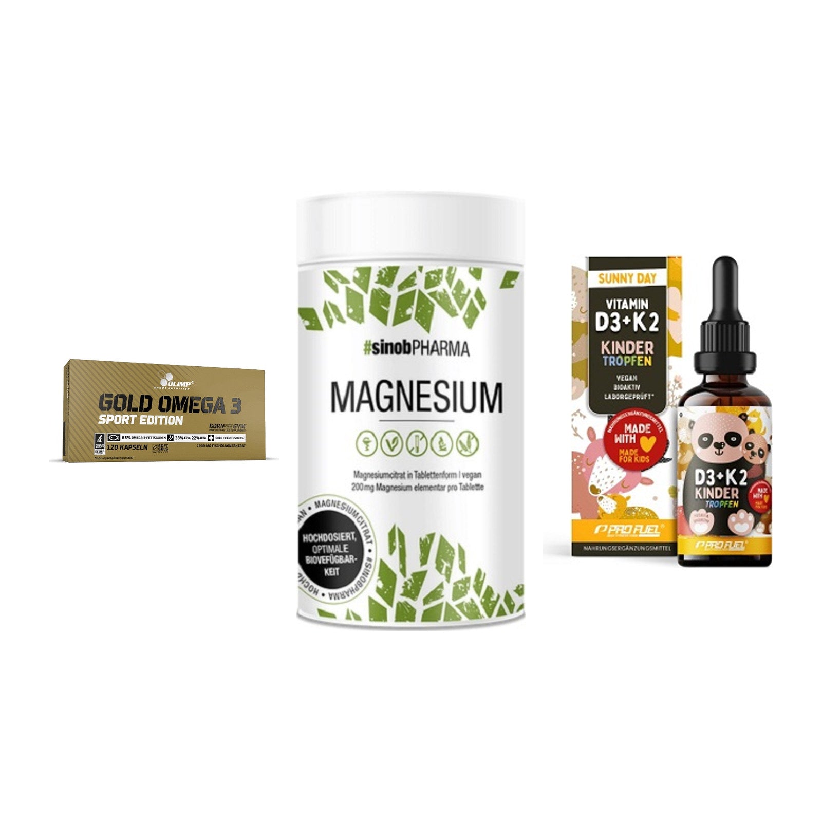 Herz & Gefäße: Olimp Omega 3 + Sinob Magnesium + ProFuel VITAMIN – alle enthaltenen Artikel