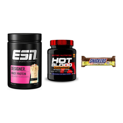 Home-Gym-Starter: ESN Designer + Scitec Hot + 5× Snickers High – alle enthaltenen Artikel