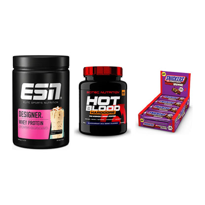 Home-Gym-Starter: ESN Designer + Scitec Hot + 5× Snickers High – alle enthaltenen Artikel