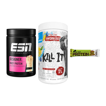 Home-Gym-Starter: ESN Designer + Rich Piana 5% + 5× Olimp Protein – alle enthaltenen Artikel